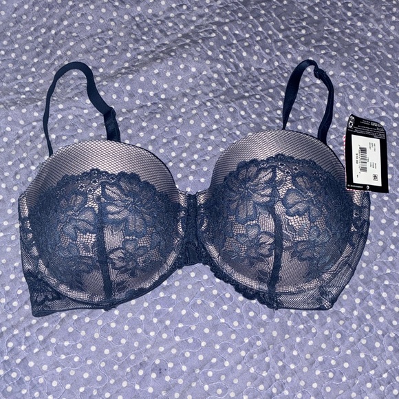 Maidenform Blue Sexy Lace Convertible Multiway  (5 ways) Push-Up Bra 36DD - BNWT - Picture 1 of 8